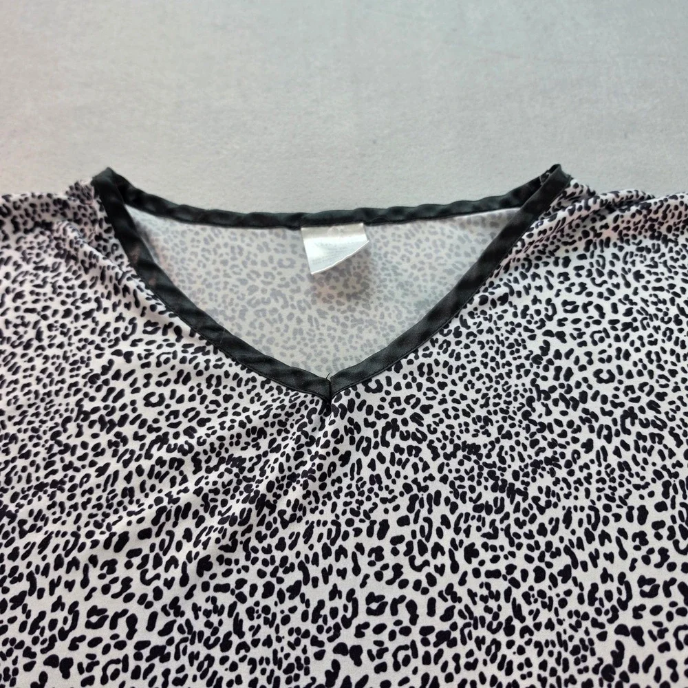 Mayfair Womens Pajama Set 2XL Cheetah Print V-Neck Top Wide Leg Pants Loungewear